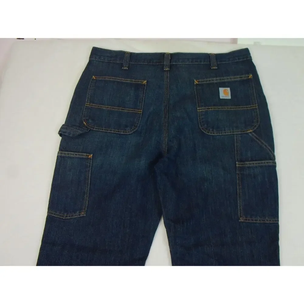 Carhartt Jeans‎ Mens 38x30 Blue Relaxed Fit Workwear Carpenter Utility Pockets